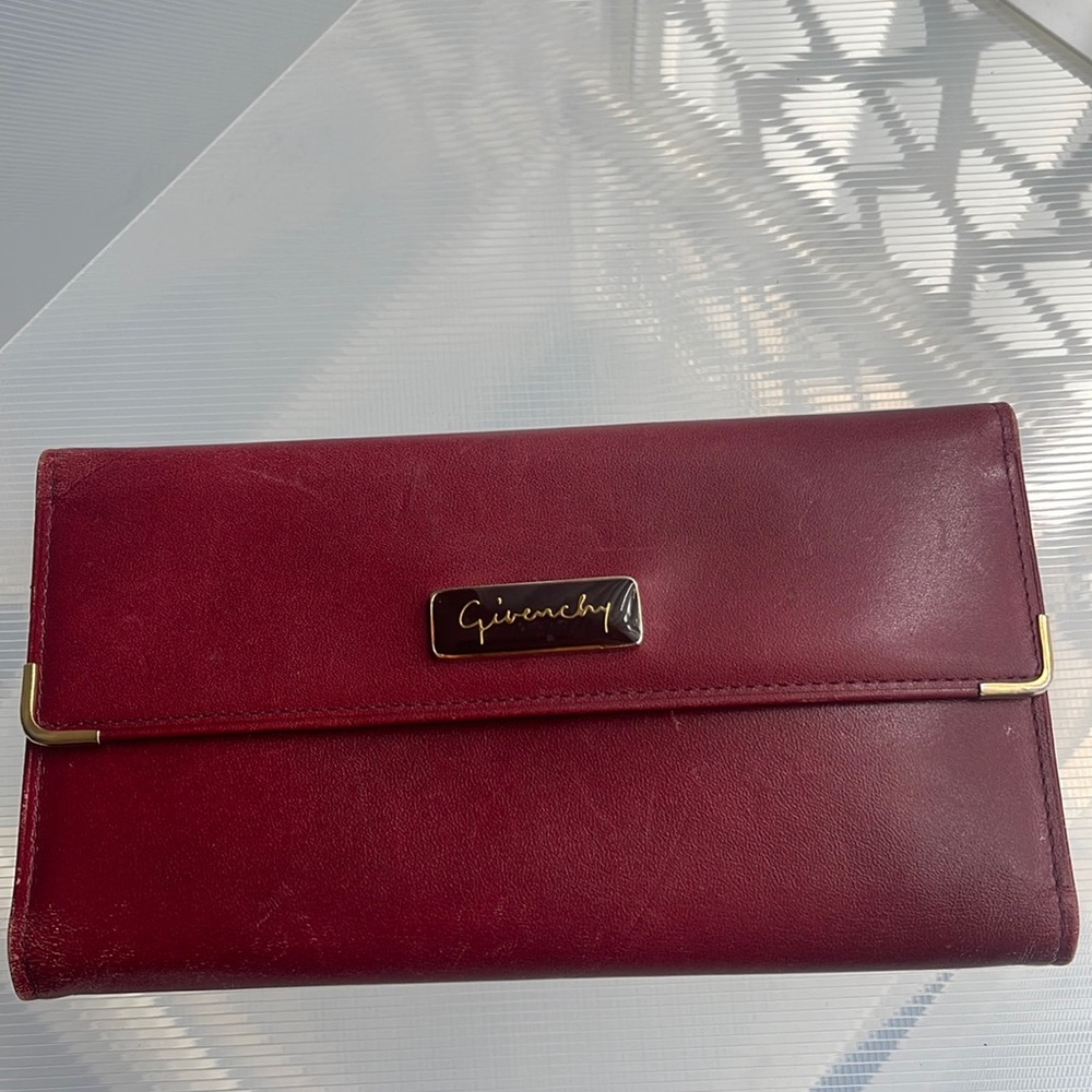 VINTAGE GIVENCHY BURGUNDY WALLET